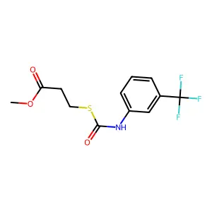 Methyl 3-[[3-(trifluoromethyl)phenyl]carbamoylsulfanyl]propanoate structure