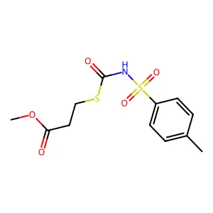 Methyl 3-[(4-methylphenyl)sulfonylcarbamoylsulfanyl]propanoate structure