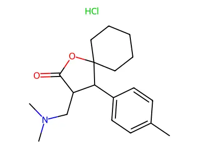 3-((Dimethylamino)methyl)-4-(4-methylphenyl)-1-oxaspiro(4.5)decan-2-one hydrochloride structure