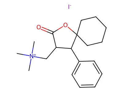 1-Oxaspiro(4.5)decane-3-methanaminium, N,N,N-trimethyl-2-oxo-4-phenyl-, iodide structure