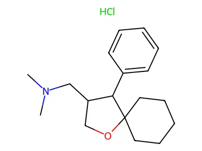 1-Oxaspiro(4.5)decane-3-methanamine, N,N-dimethyl-4-phenyl-, hydrochloride structure