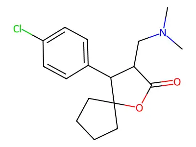 1-Oxaspiro(4.4)nonan-2-one, 4-(4-chlorophenyl)-3-((dimethylamino)methyl)- structure
