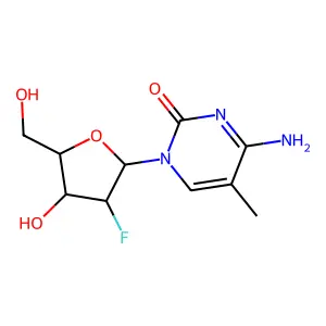 2'-Fluoro-5-methylarabino-furanosylcytosine structure