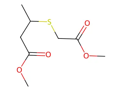 Methyl 3-[(2-methoxy-2-oxoethyl)thio]butanoate structure