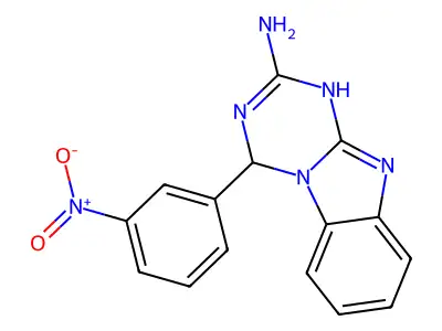 4-(3-Nitrophenyl)-1,4-dihydro[1,3,5]triazino[1,2-a]benzimidazol-2-amine structure