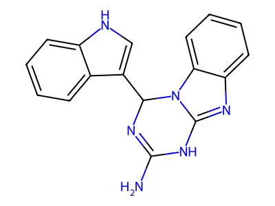 1,4-Dihydro-4-(1H-indol-3-yl)-1,3,5-triazino[1,2-a]benzimidazol-2-amine structure