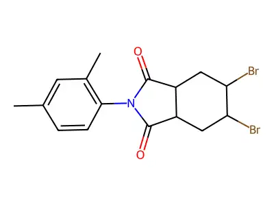 5,6-dibromo-2-(2,4-dimethylphenyl)hexahydro-1H-isoindole-1,3(2H)-dione structure
