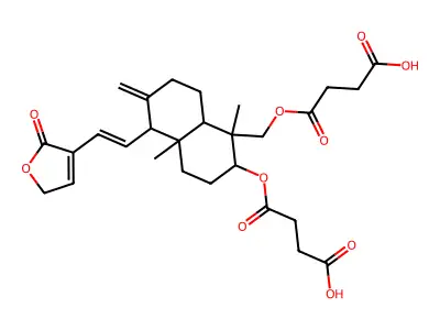 4-[[(1R,2R,4aR,5R,8aS)-2-(3-carboxypropanoyloxy)-1,4a-dimethyl-6-methylidene-5-[2-(5-oxo-2H-furan-4-yl)ethenyl]-3,4,5,7,8,8a-hexahydro-2H-naphthalen-1-yl]methoxy]-4-oxobutanoic acid structure