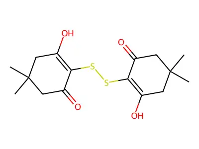 2-Cyclohexen-1-one, 2,2'-dithiobis[3-hydroxy-5,5-dimethyl- structure