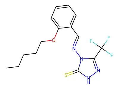 4-[(2-pentoxyphenyl)methylideneamino]-3-(trifluoromethyl)-1H-1,2,4-triazole-5-thione structure