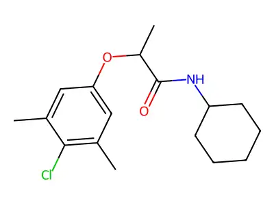 2-(4-chloro-3,5-dimethylphenoxy)-N-cyclohexylpropanamide structure