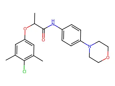 2-(4-chloro-3,5-dimethylphenoxy)-N-(4-morpholin-4-ylphenyl)propanamide structure