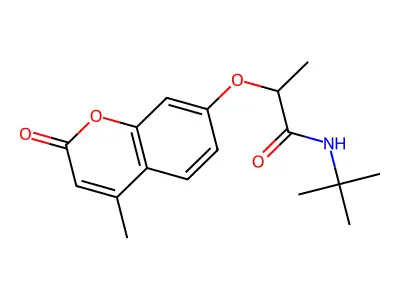 N-tert-butyl-2-(4-methyl-2-oxochromen-7-yl)oxypropanamide structure