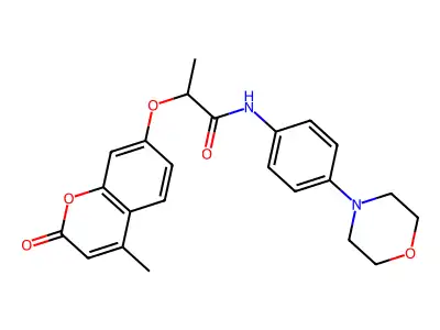 2-[(4-methyl-2-oxo-2H-chromen-7-yl)oxy]-N-[4-(4-morpholinyl)phenyl]propanamide structure