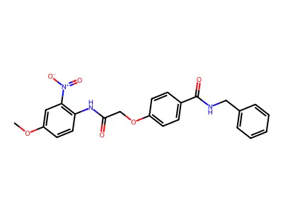 N-benzyl-4-[2-(4-methoxy-2-nitroanilino)-2-oxoethoxy]benzamide structure
