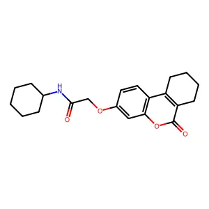 N-cyclohexyl-2-[(6-oxo-7,8,9,10-tetrahydrobenzo[c]chromen-3-yl)oxy]acetamide structure