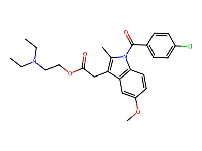 Indomethacin diethylamino ethyl ester structure
