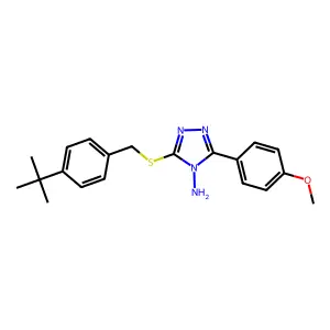 3-((4-(tert-butyl)benzyl)thio)-5-(4-methoxyphenyl)-4H-1,2,4-triazol-4-amine structure