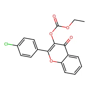 2-(4-chlorophenyl)-4-oxo-4H-chromen-3-yl ethyl carbonate structure