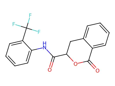 1-oxo-N-(2-(trifluoromethyl)phenyl)isochroman-3-carboxamide structure