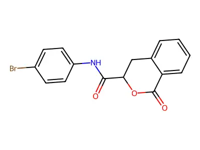 N-(4-bromophenyl)-1-oxo-3,4-dihydroisochromene-3-carboxamide structure