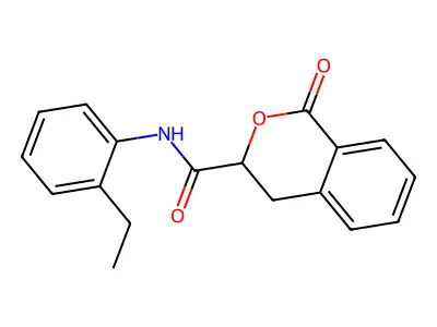 N-(2-ethylphenyl)-1-oxo-3,4-dihydroisochromene-3-carboxamide structure