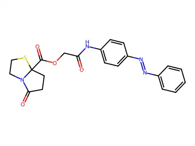 Pyrrolo[2,1-b]thiazole-7a(5H)-carboxylic acid, tetrahydro-5-oxo-, 2-oxo-2-[[4-(2-phenyldiazenyl)phenyl]amino]ethyl ester structure