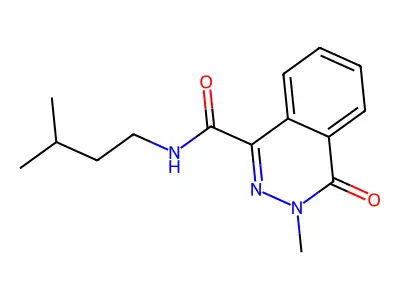 N-isopentyl-3-methyl-4-oxo-3,4-dihydro-1-phthalazinecarboxamide structure