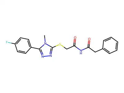 N-[2-[[5-(4-fluorophenyl)-4-methyl-1,2,4-triazol-3-yl]sulfanyl]acetyl]-2-phenylacetamide structure