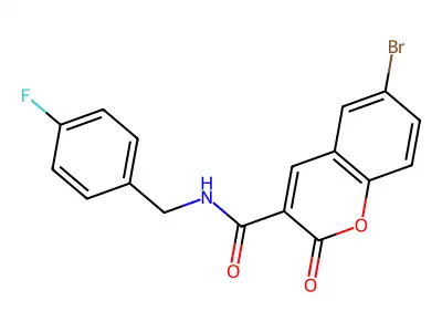 6-bromo-N-[(4-fluorophenyl)methyl]-2-oxo-2H-chromene-3-carboxamide structure