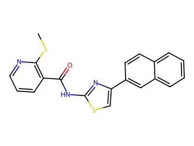 2-(Methylthio)-N-(4-(naphthalen-2-yl)thiazol-2-yl)nicotinamide structure