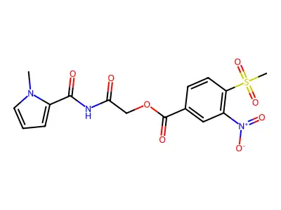 [2-[(1-methylpyrrole-2-carbonyl)amino]-2-oxoethyl] 4-methylsulfonyl-3-nitrobenzoate structure