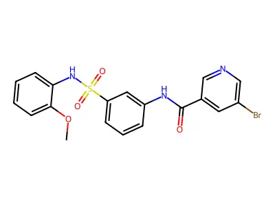 5-bromo-N-[3-[(2-methoxyphenyl)sulfamoyl]phenyl]pyridine-3-carboxamide structure