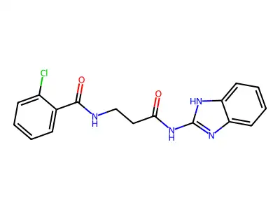 N-[3-(1H-benzimidazol-2-ylamino)-3-oxopropyl]-2-chlorobenzamide structure