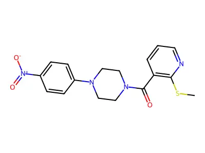 1-[2-(Methylsulfanyl)pyridine-3-carbonyl]-4-(4-nitrophenyl)piperazine structure