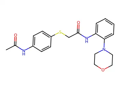2-(4-acetamidophenyl)sulfanyl-N-(2-morpholin-4-ylphenyl)acetamide structure