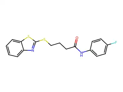 4-(1,3-benzothiazol-2-ylsulfanyl)-N-(4-fluorophenyl)butanamide structure