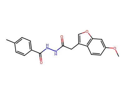 N'-[2-(6-methoxy-1-benzofuran-3-yl)acetyl]-4-methylbenzohydrazide structure