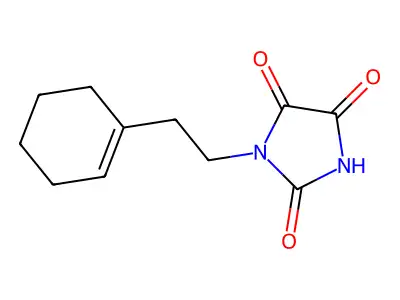 1-(2-Cyclohex-1-en-1-ylethyl)imidazolidine-2,4,5-trione structure