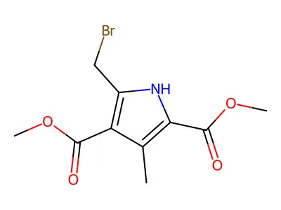 dimethyl 5-(bromomethyl)-3-methyl-1H-pyrrole-2,4-dicarboxylate structure