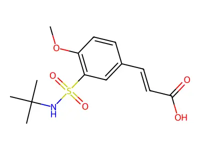3-[3-(Tert-butylsulfamoyl)-4-methoxyphenyl]prop-2-enoic acid structure
