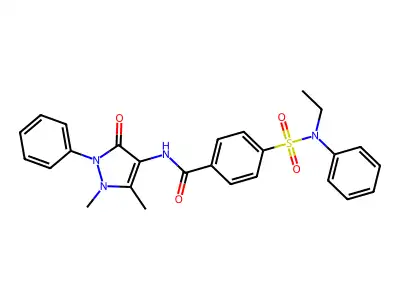N-(1,5-dimethyl-3-oxo-2-phenylpyrazol-4-yl)-4-[ethyl(phenyl)sulfamoyl]benzamide structure
