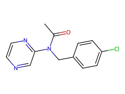 N-(4-chlorobenzyl)-N-(2-pyrazinyl)acetamide structure