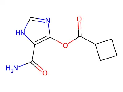 Cyclobutanecarboxylic acid, 5-(aminocarbonyl)-1H-imidazol-4-yl ester structure
