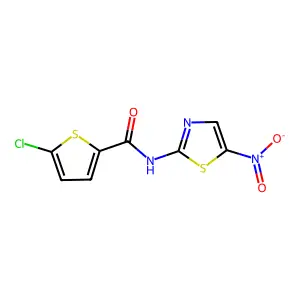 5-chloro-N-(5-nitro-1,3-thiazol-2-yl)thiophene-2-carboxamide structure
