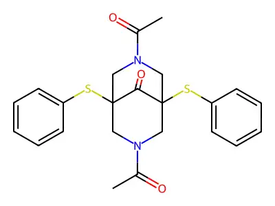 3,7-Diacetyl-1,5-bis(phenylsulfanyl)-3,7-diazabicyclo[3.3.1]nonan-9-one structure