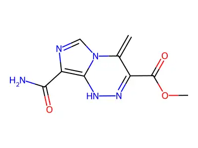 methyl 8-carbamoyl-4-methylidene-1H-imidazo[5,1-c][1,2,4]triazine-3-carboxylate structure