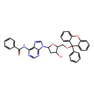 N-Benzoyl-2'-deoxy-5'-O-(9-phenyl-9H-xanthen-9-yl)adenosine structure