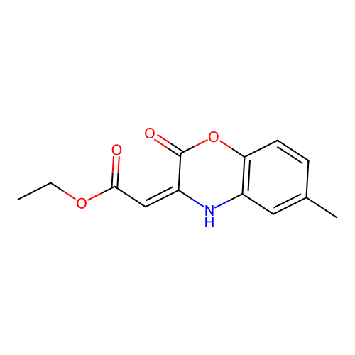 ethyl (2E)-(6-methyl-2-oxo-2H-1,4-benzoxazin-3(4H)-ylidene)ethanoate structure