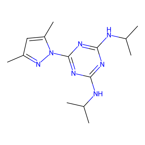 6-(3,5-Dimethyl-pyrazol-1-yl)-N,N'-diisopropyl-[1,3,5]triazine-2,4-diamine structure